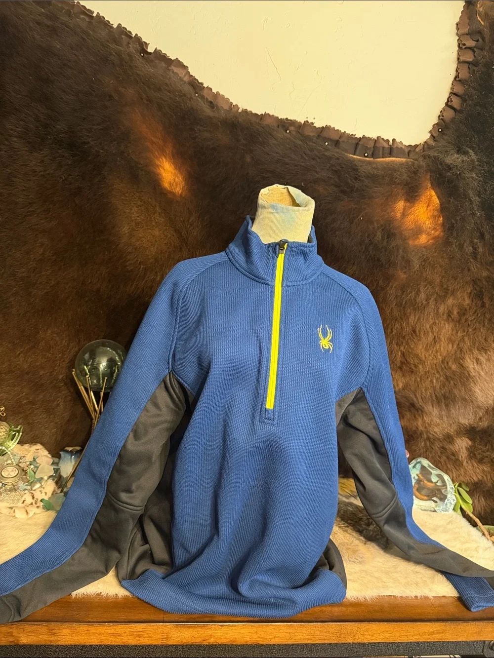 Spyder Blue Half-Zip Pullover with Yellow Accents XL (UBUpk)